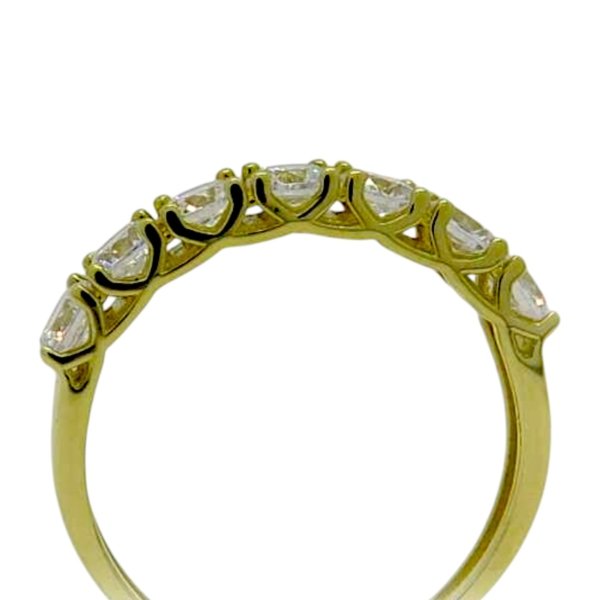 Anello riviera 7 pietre in oro 18 ct
