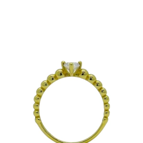 Anello solitario in oro giallo 18 ct sfere
