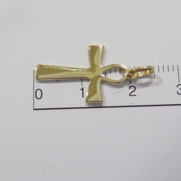 Croce Ankh chiave della vita in oro giallo 18 ct
