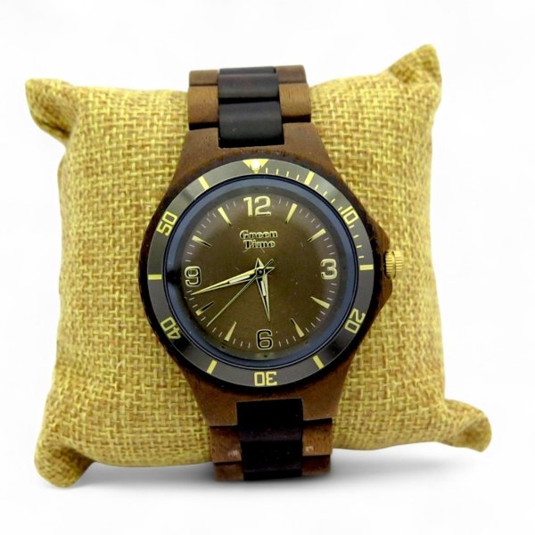 Orologio in legno quadrante legno Green Time