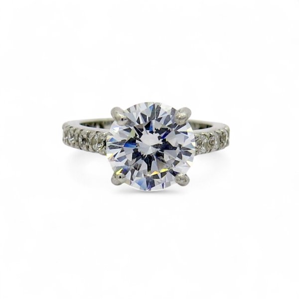 Anello solitario grande centro in argento 925