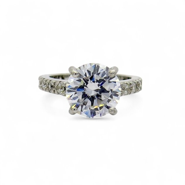 Anello solitario grande centro in argento 925