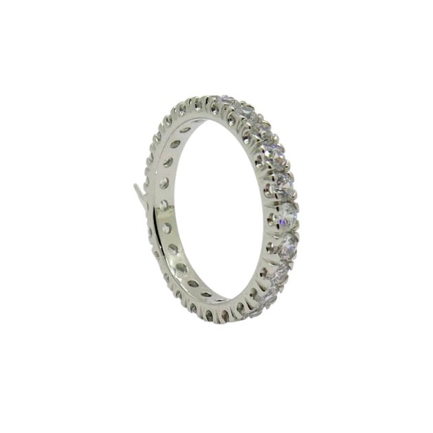 Anello eternity fedina circolare in oro bianco 18 ct