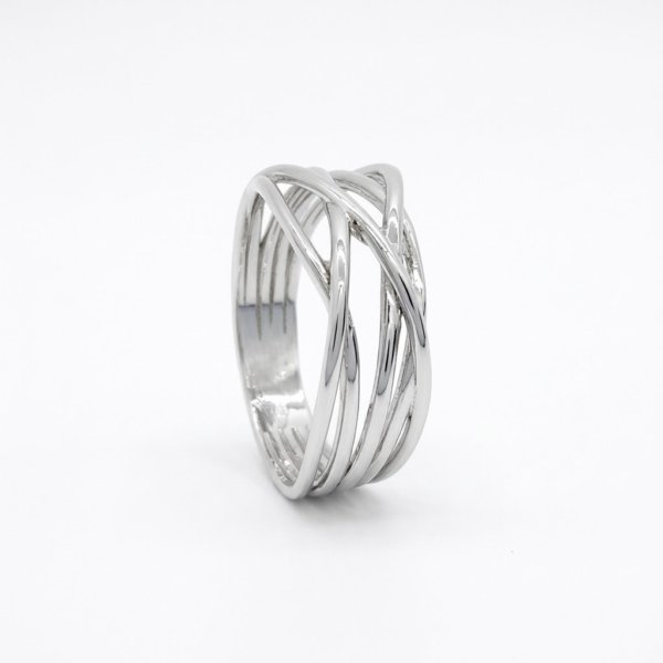 Anello filo in oro bianco 18 ct