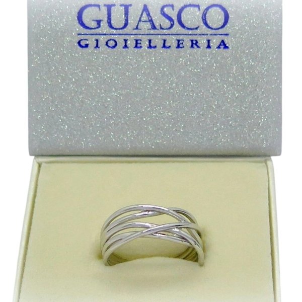 Anello filo in oro bianco 18 ct