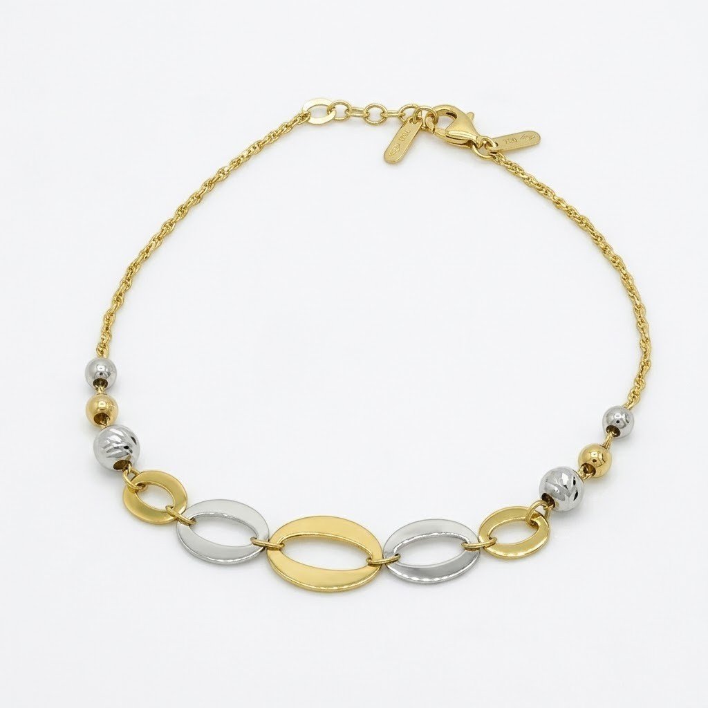 Bracciale bianco e giallo in oro 18 ct