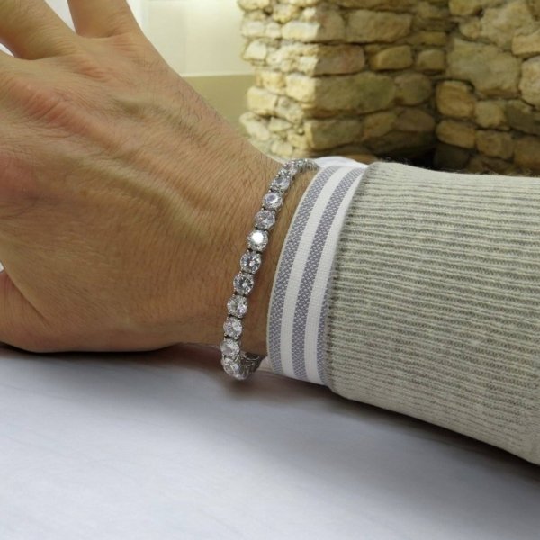 Bracciale tennis pietre da 6 mm in argento 925