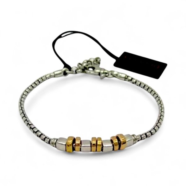 Bracciale uomo Venerio in argento 925 dischi placcati oro rosa