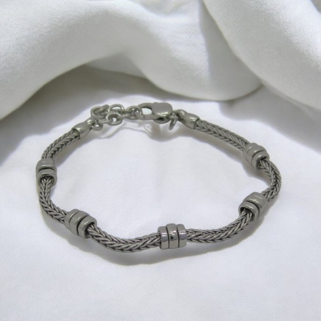 Bracciale uomo Venerio in argento 925 rodio