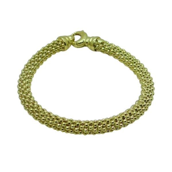 Bracciale dorato chicco di riso in argento 925
