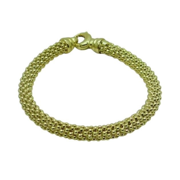 Bracciale dorato chicco di riso in argento 925