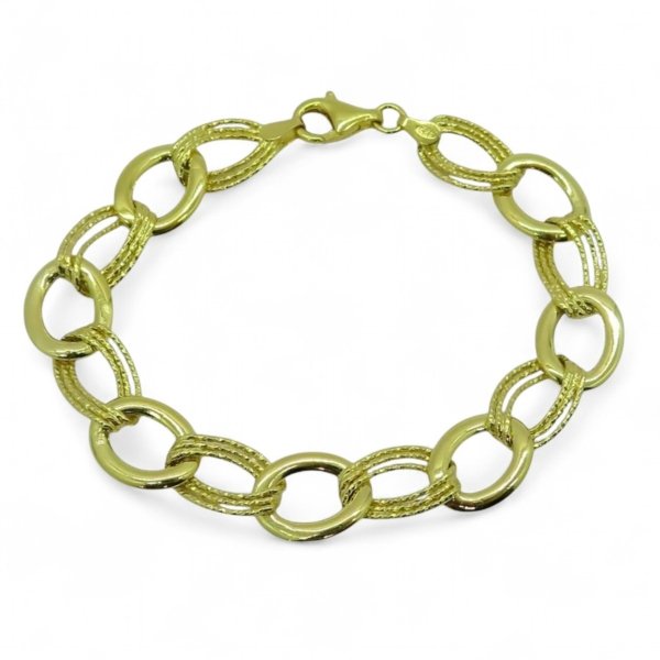 Bracciale groumette in argento 925 placcato oro giallo