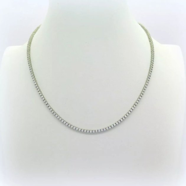 Collana tennis 2 mm in argento 925 e zirconi