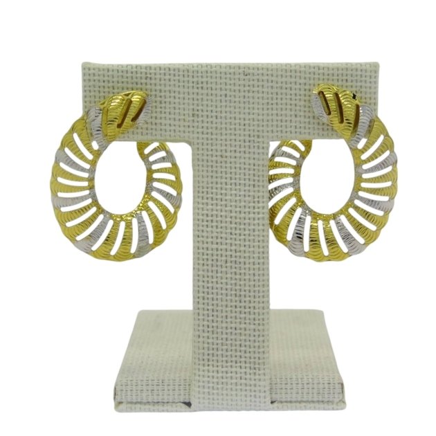 Orecchini pendenti in oro bicolore