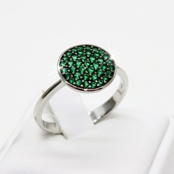 Anello donna pietre verdi in oro 18 ct