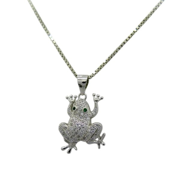 Collana ciondolo rana in argento 925