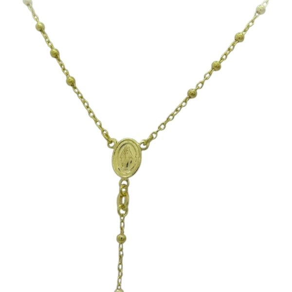 Collana rosario in argento 925 placcato oro giallo