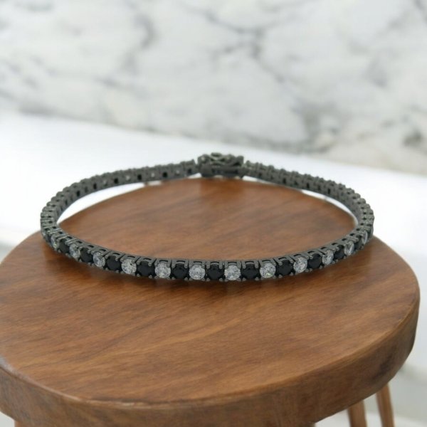 Bracciale tennis uomo pietre alternate