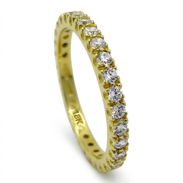 Anello fedina eternity in oro giallo 18 ct