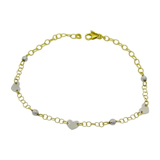 Bracciale cuori in oro 18 ct