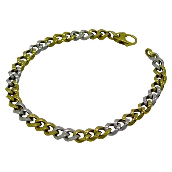 Bracciale groumette bicolore in oro 18 ct
