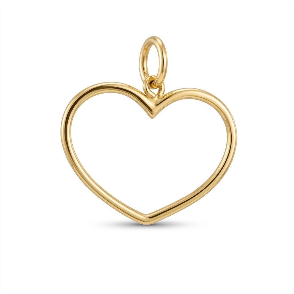 Ciondolo filo cuore pendente oro giallo 18 ct