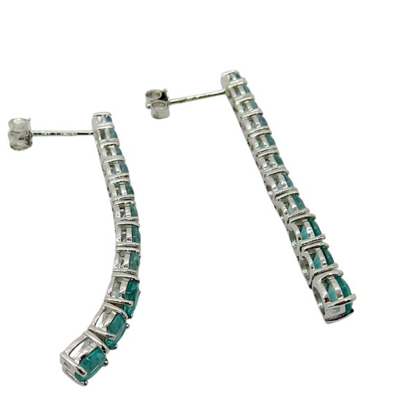 Orecchini tennis scalare sfumato azzurro in argento 925