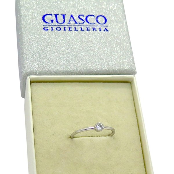 Fedina solitario diamante da laboratorio in argento 925