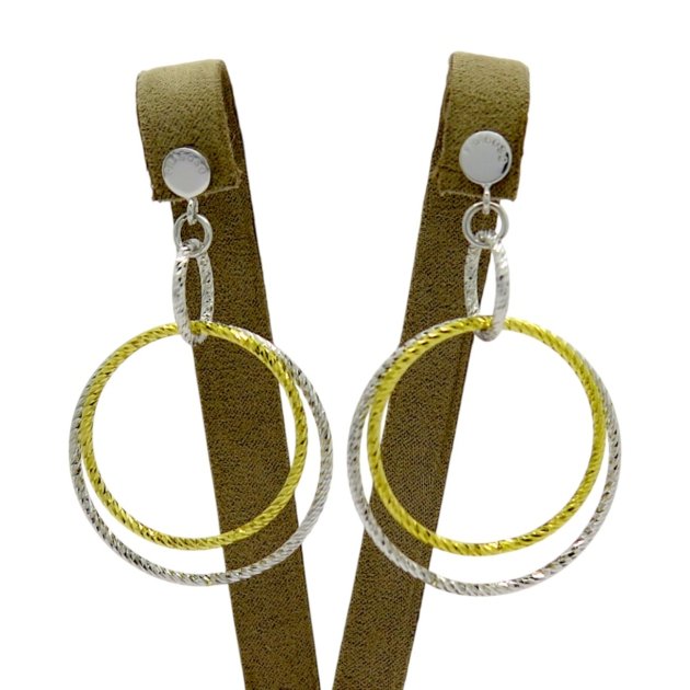 Fraboso argento orecchini cerchi diamantati