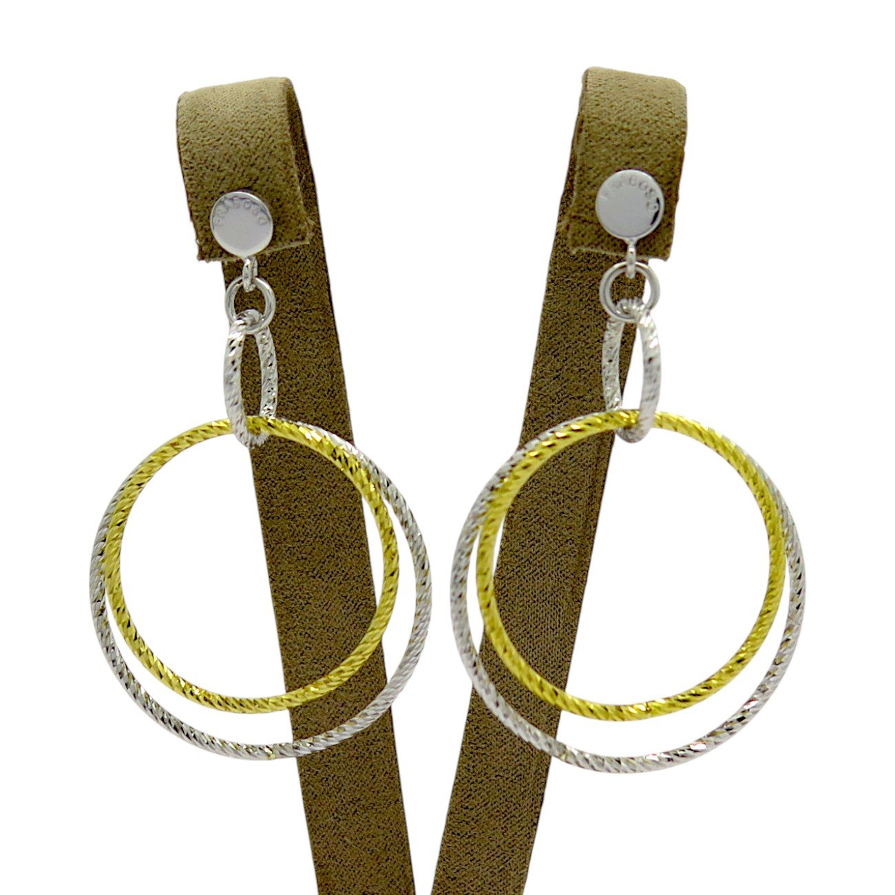 Fraboso argento orecchini cerchi diamantati