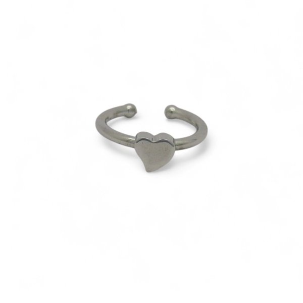 Anello cuore misura regolabile in argento 925