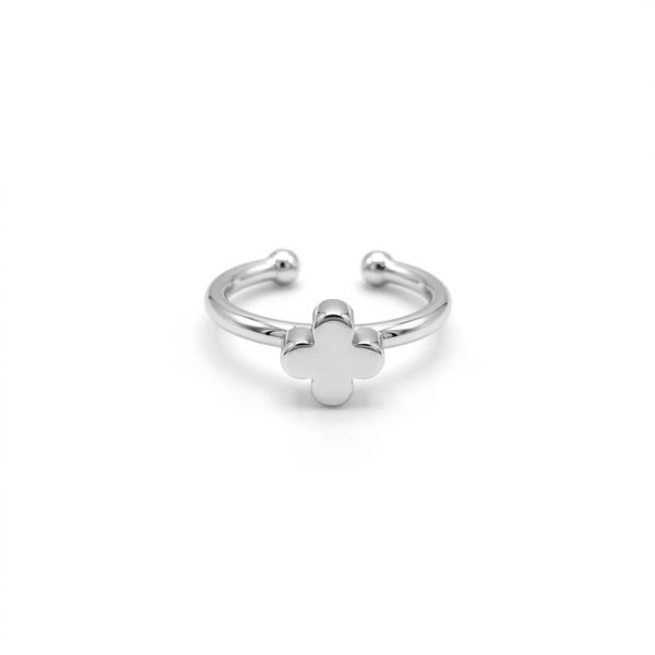 Anello quadrifoglio misura regolabile in argento 925
