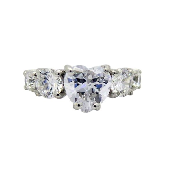 Anello riviera centro cuore argento 925
