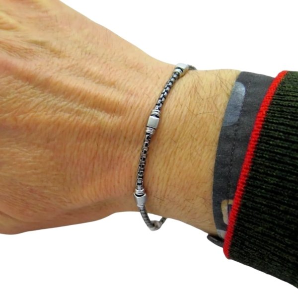 Bracciale uomo brunito Venerio argento 925