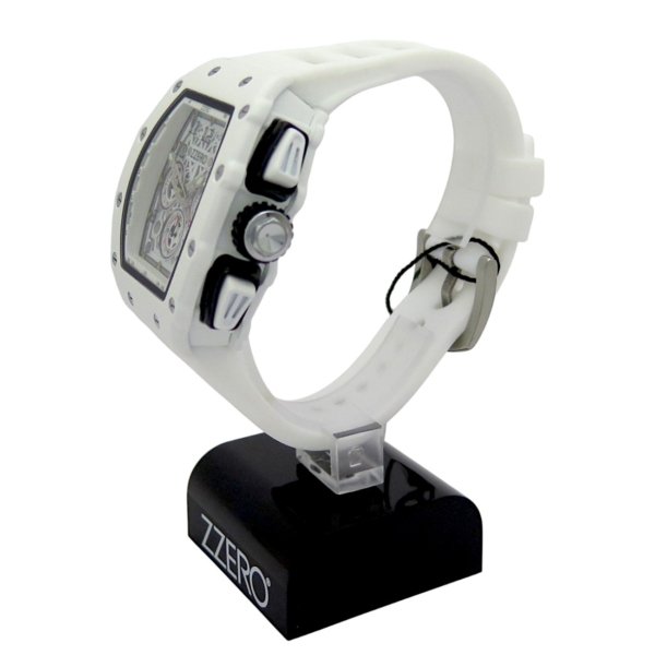 Orologio bianco cassa tonneau crono Zzero