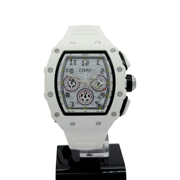 Orologio bianco cassa tonneau crono Zzero