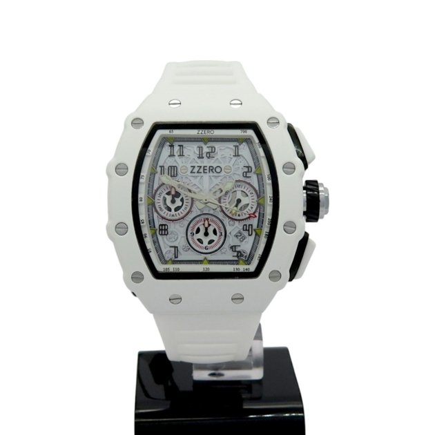 Orologio bianco cassa tonneau crono Zzero