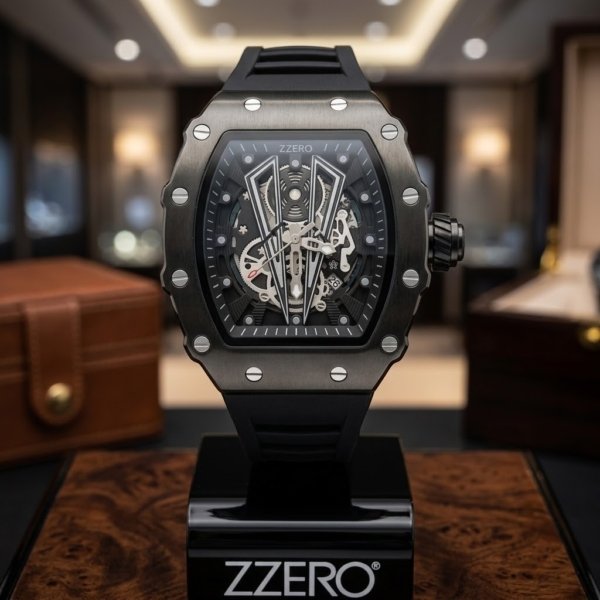 Orologio black cassa tonneau zzero