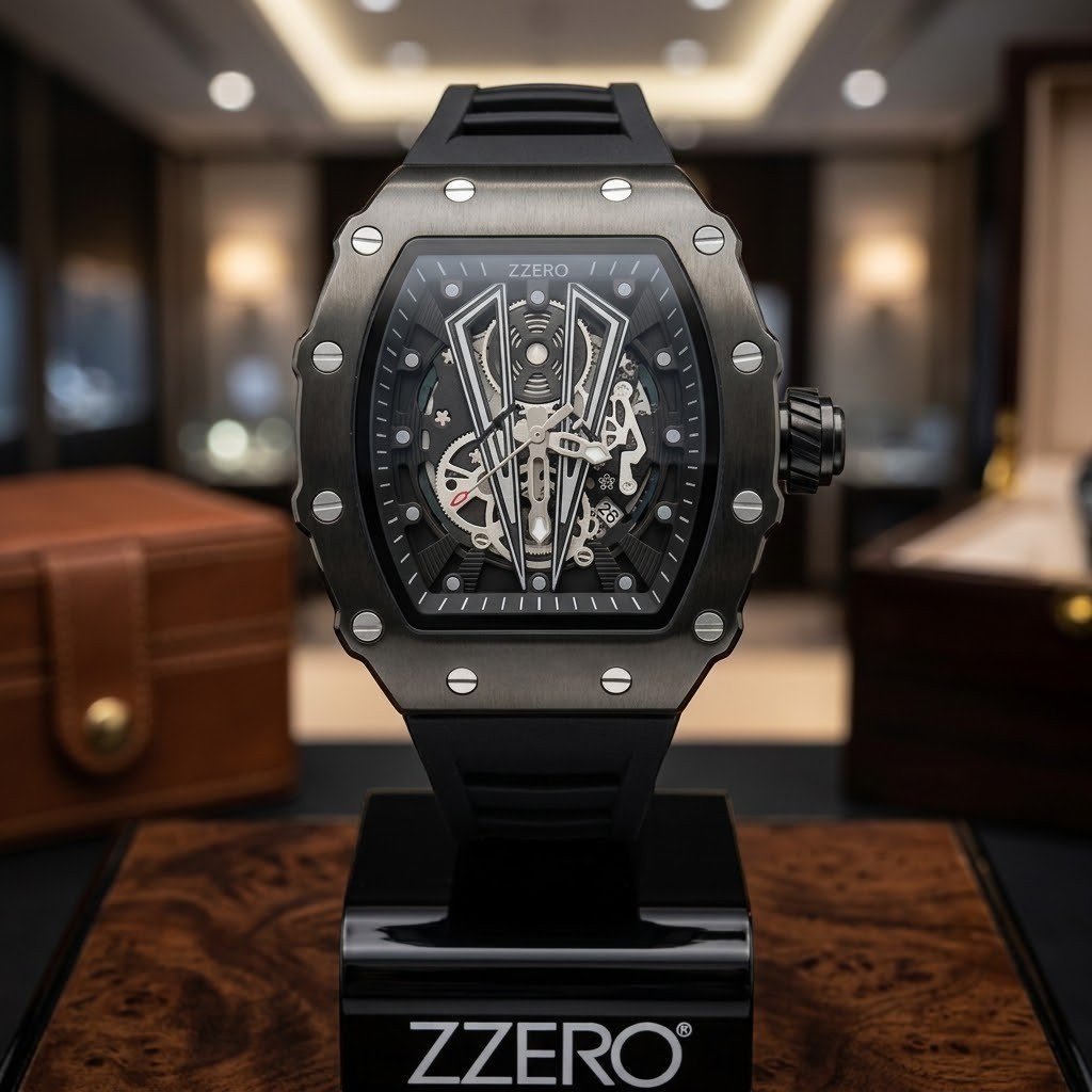 Orologio black cassa tonneau zzero