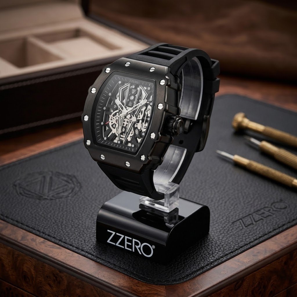 Orologio black cassa tonneau zzero