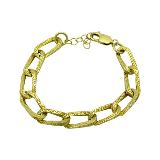 Bracciale groumette particolare in argento 925 placcato oro giallo