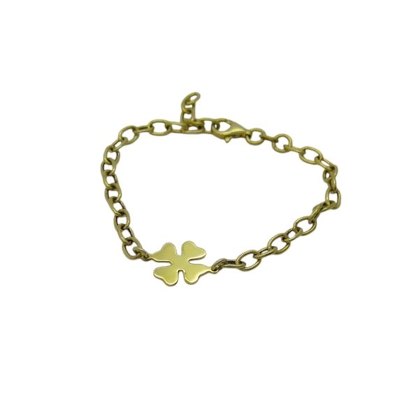 Bracciale quadrifoglio in argento 925 placcato oro