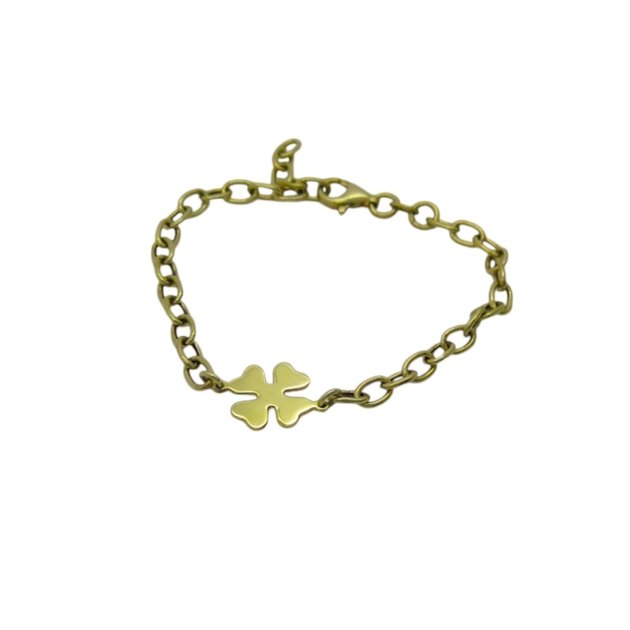 Bracciale quadrifoglio in argento 925 placcato oro