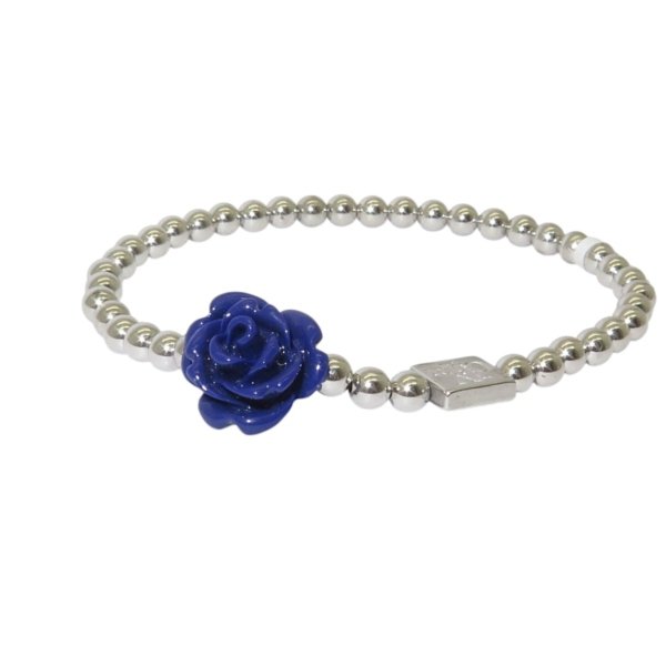 Bracciale rosa Blu argento 925