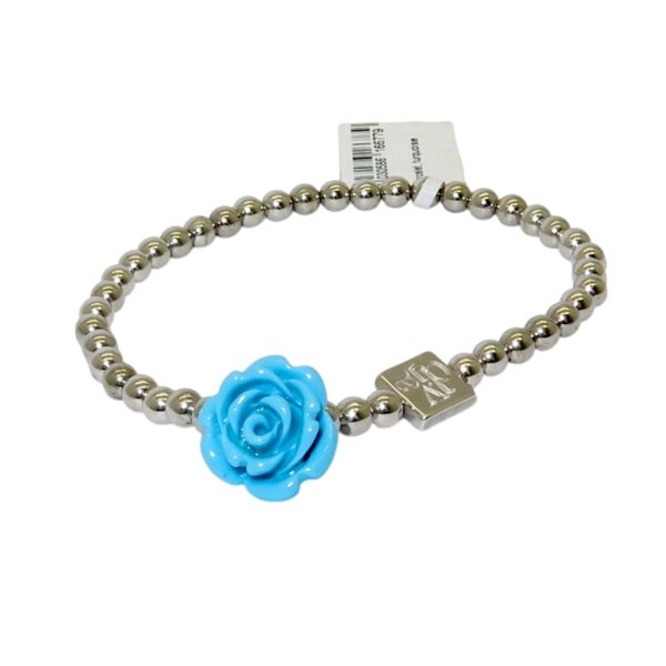 Bracciale rosa azzurra argento 925