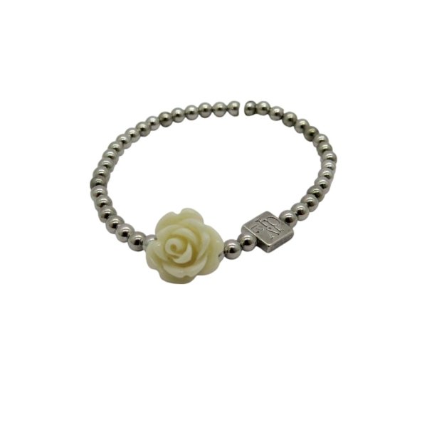 Bracciale rosa bianca argento 925