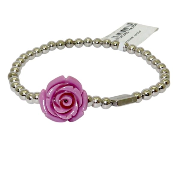 Bracciale rosa viola argento 925