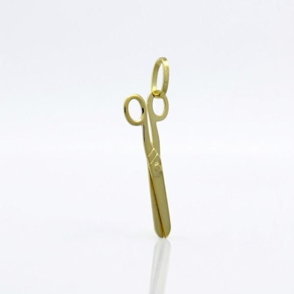 Ciondolo forbice in oro giallo 18 ct