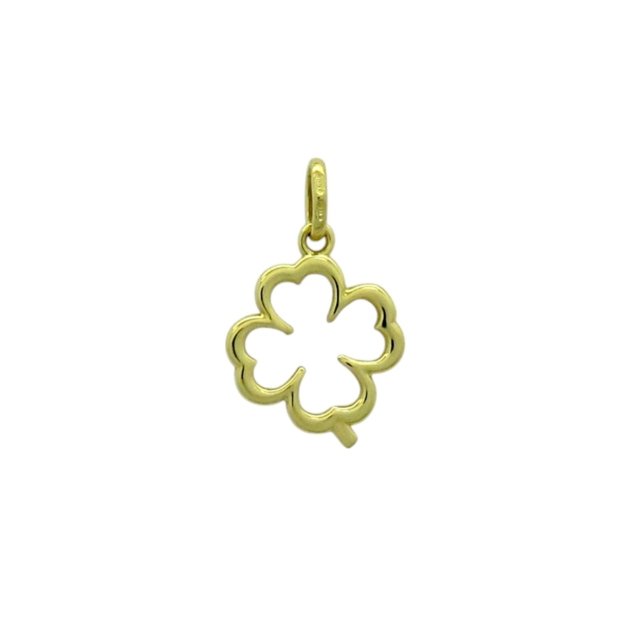 Ciondolo quadrifoglio in oro giallo 18 ct
