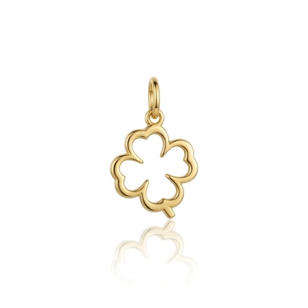 Ciondolo quadrifoglio in oro giallo 18 ct